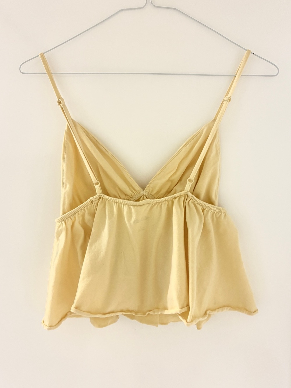 wild fable S Pale Baby Yellow Cotton Cami Babydoll Top Cropped Y2K Festival Rave - Picture 4 of 6